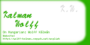 kalman wolff business card